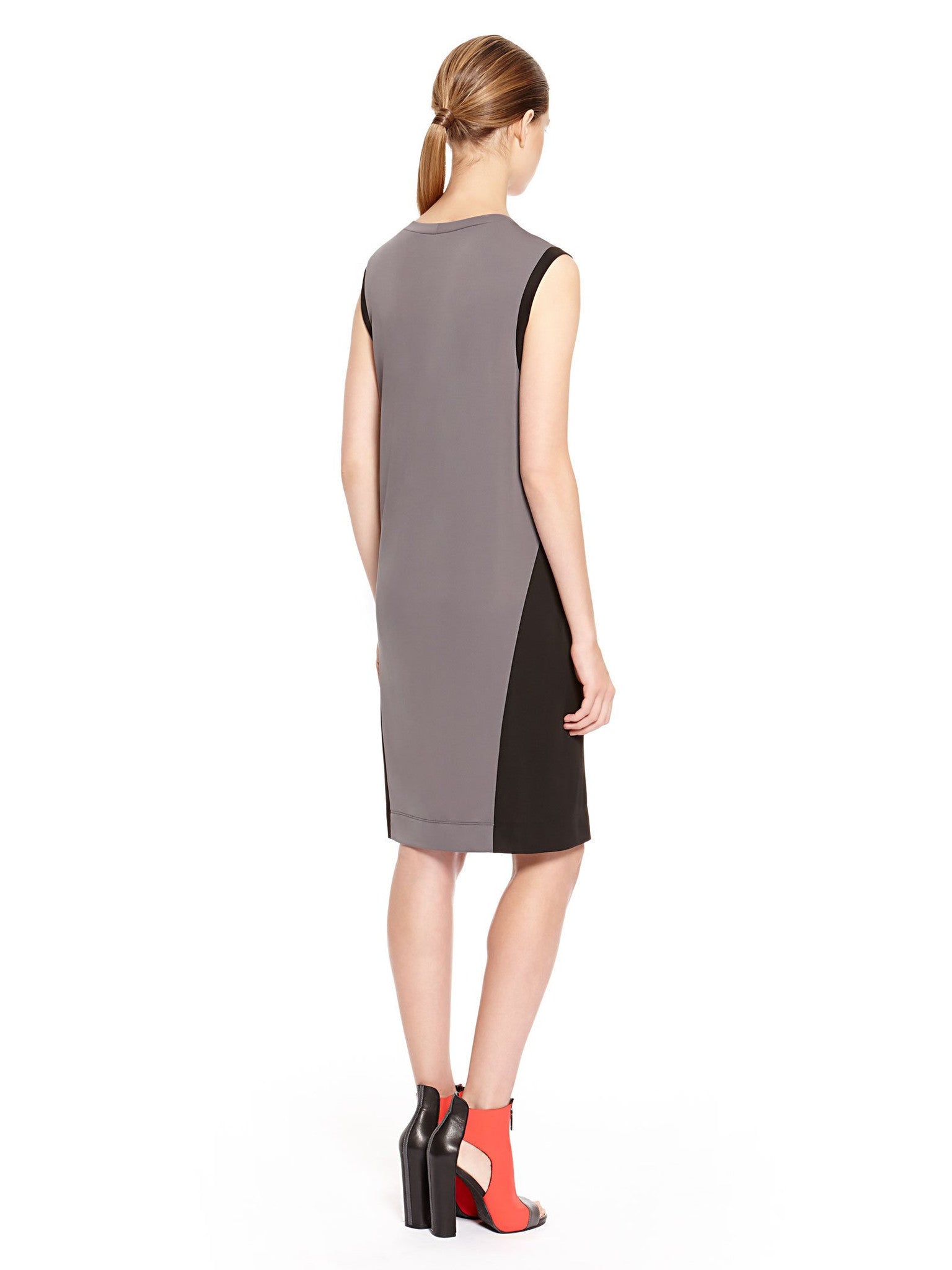 Image 2 of - COLOR BLOCK CREWNECK DRESS