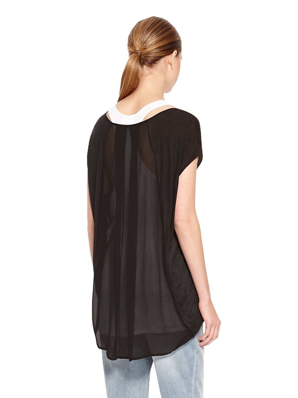 Image 2 of - DKNYPURE TEE WITH UNDERLAYER