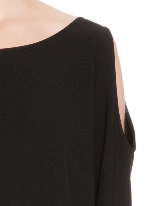 Image 3 of - ELBOW SLEEVE COLD SHOULDER DRESS