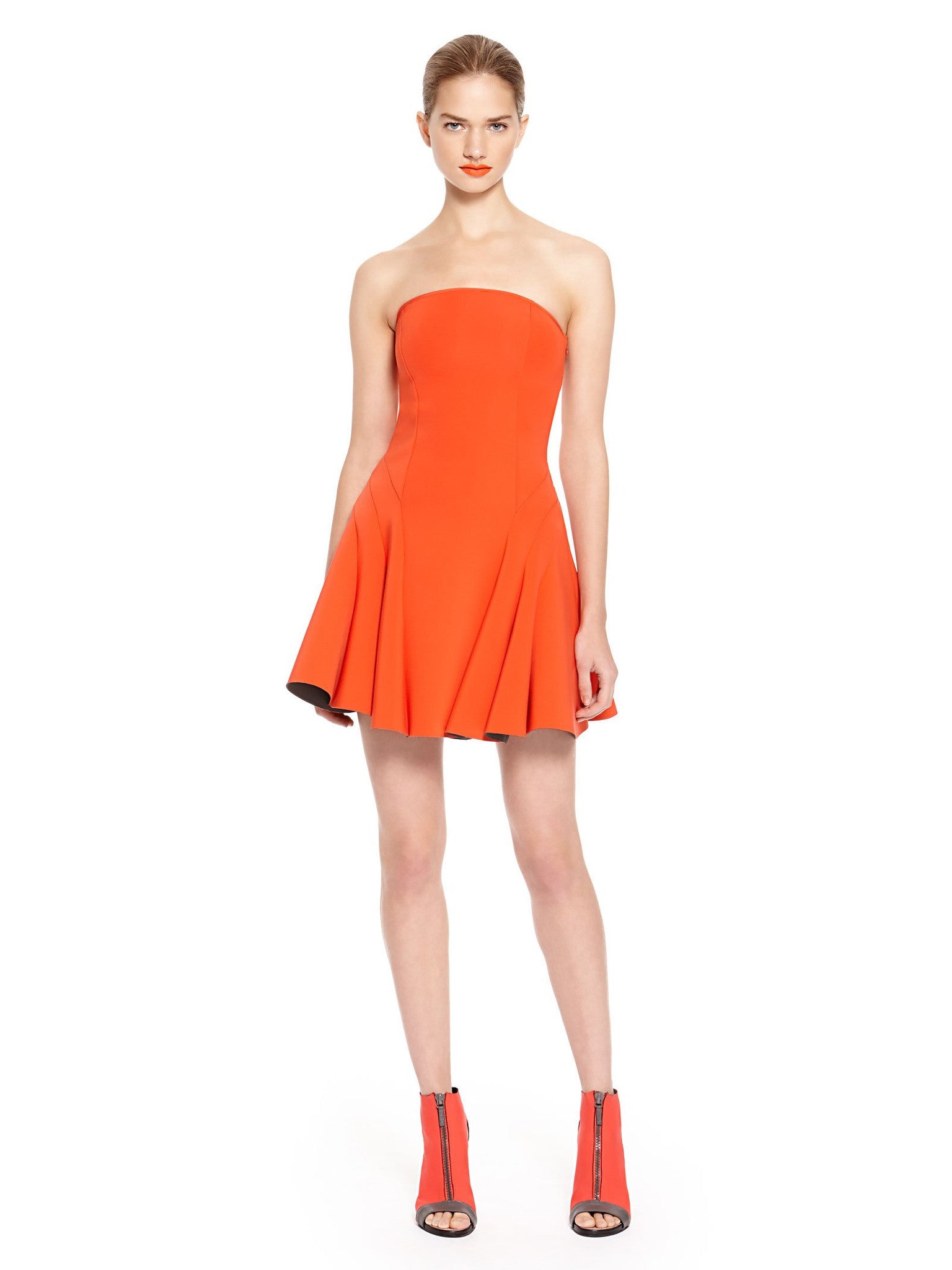 Image 1 of - STRAPLESS DRESS WITH FLARE SKIRT