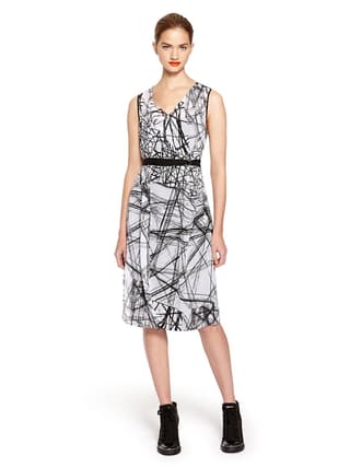 Image 1 of a product DKNYPURE DRAPE NECK DRESS